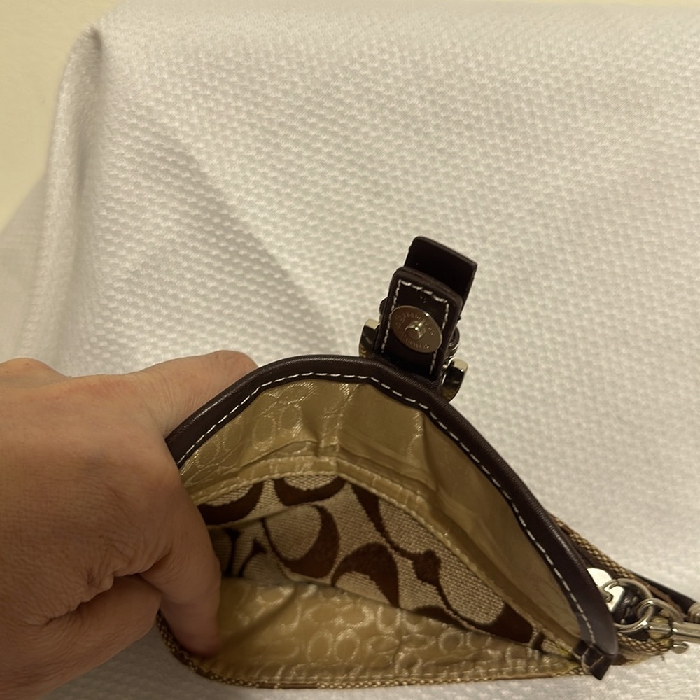 Coach Brown and Tan Monogram Wristlist - Picture 3 of 7